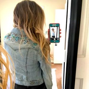 Boho beaded jean jacket